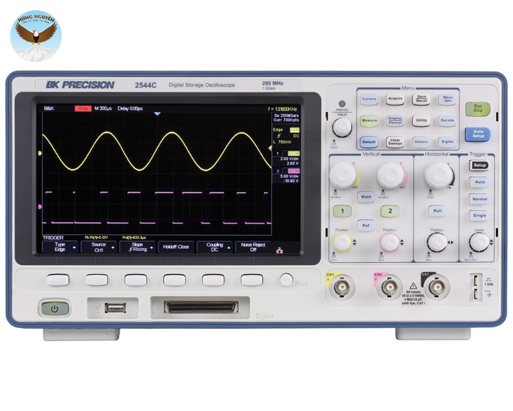 Máy hiện sóng số, phân tích Logic BKPRECISION 2540C-MSO (70Mhz, 2 kênh, 1GSa/s, 16 kênh số phân tích logic)