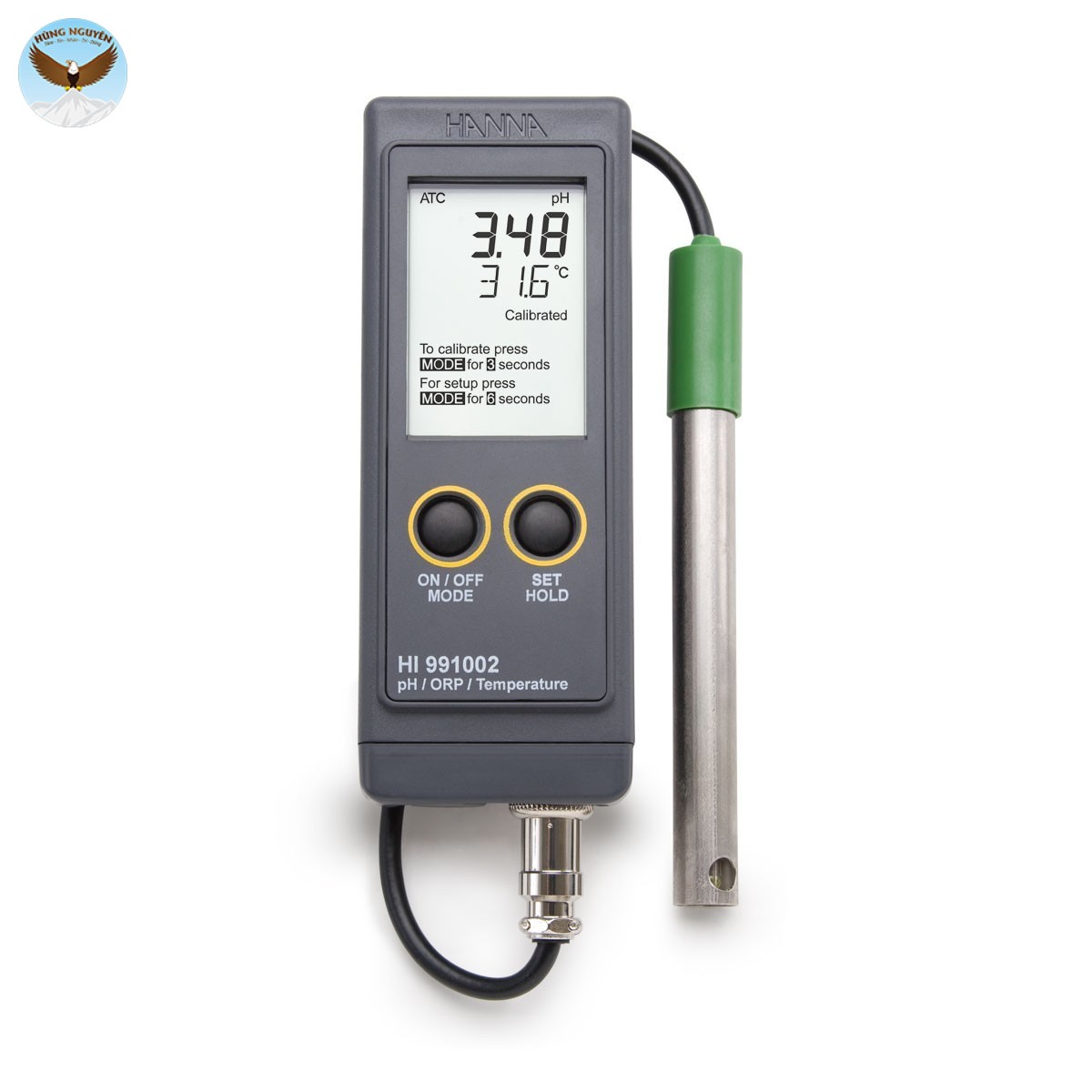 Máy đo pH/ORP/nhiệt độ cầm tay HANNA HI991002 (-2.00 to 16.00 pH/  ±1999 mV/  -5.0 to 105.0°C)