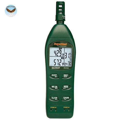 Máy đo nhiệt độ độ ẩm không khí EXTECH RH350 (có đo nhiệt độ tiếp xúc 2 kênh kiểu K)