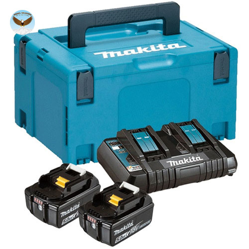 BỘ PIN SẠC MAKITA 197629-2 (BL1850B*2/DC18RD)
