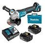 Máy mài dùng pin MAKITA DGA518RTE (125mm , (Sạc nhanh(DC18RC), 2 pin 5.0Ah(BL1850B))