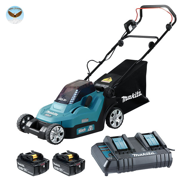 Xe cắt cỏ đẩy dùng pin MAKITA DLM382CM2 (Sạc 2 cổng(DC18SH), 2 pin 4.0Ah(BL1840B))