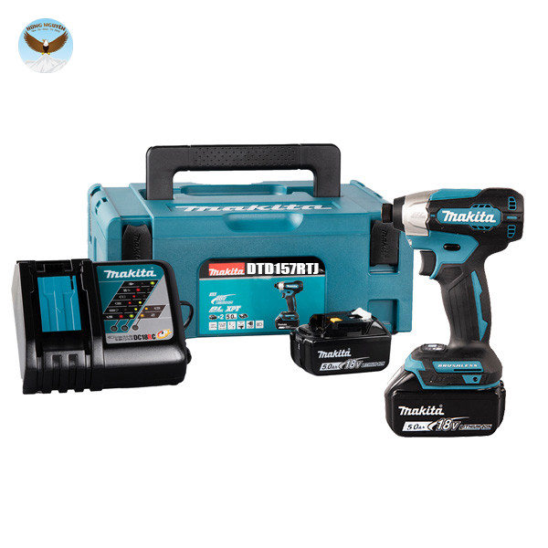 Máy vặn vít dùng pin MAKITA DTD157RTJ (Sạc nhanh , (DC18RC), 2 pin 5.0Ah(BL1850B))