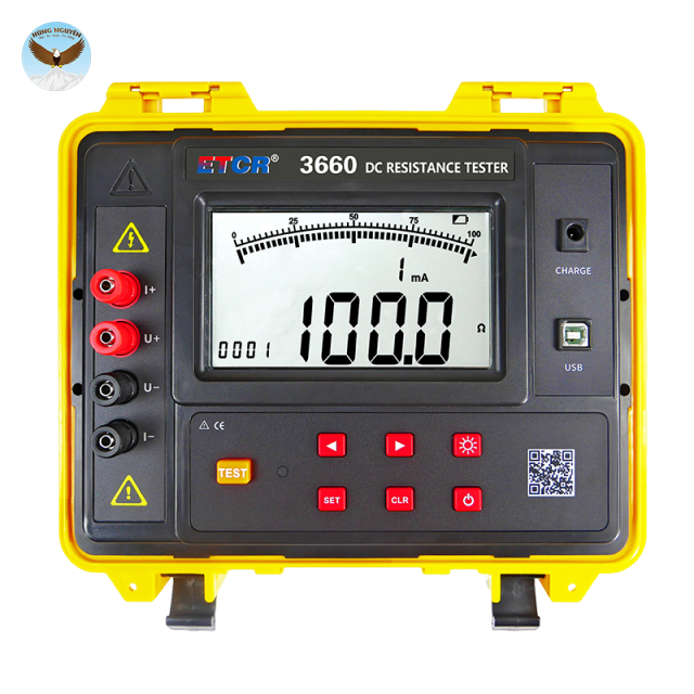 Máy đo điện trở DC cầm tay ETCR ETCR3660C (24V, 200.0uΩ~50.00kΩ, 14.8V Lithium Battery)