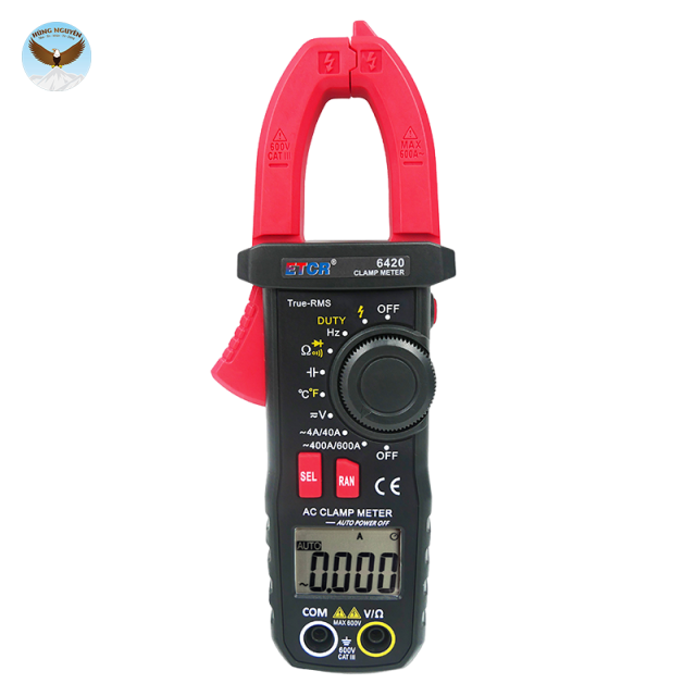 Ampe kìm ETCR ETCR6420 (Φ27mm, AC/DC 600V, AC 600A, 40MΩ, 10mF, 40MHz)