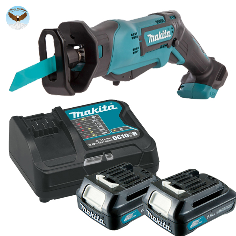 MÁY CƯA KIẾM DÙNG PIN MAKITA JR103DSYE (Sạc nhanh , DC10SB), 2 pin 1.5Ah(BL1016))