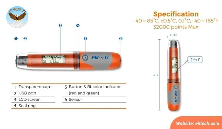 Nhiệt kế tự ghi Elitech RC-51 (độ chính xác cao)