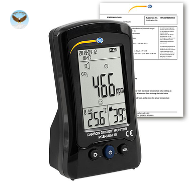 Máy phân tích CO2 PCE CMM 10-ICA (400 ... 5000 ppm, kèm chứng chỉ ISO)